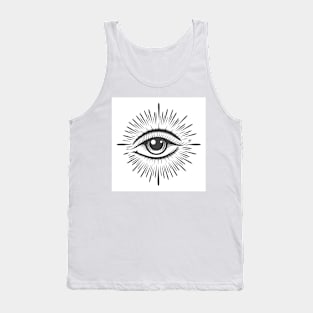 All seeing eye masonic symbol tattoo. Vision of Providence emblem Tank Top